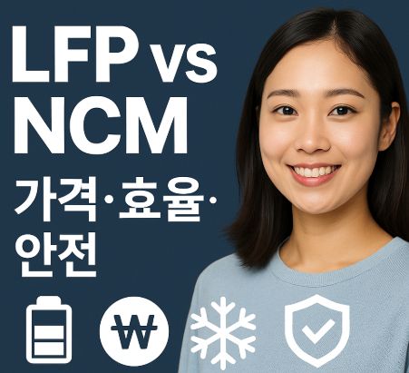 LFP vs NCM 배터리 비교 썸네일 이미지